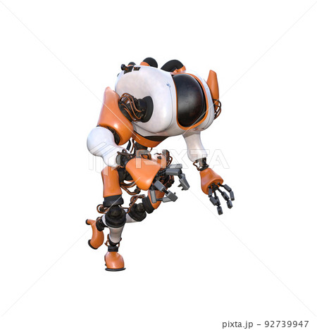 Cartoon character roboter isolated on white background. Character for collages, Clipart, photobashing. 3d rendering illustration. Cartoon character roboter isolated on white background. Character for collages, Clipart, photobashing. 3d rendering illustration. 92739947
