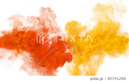 Yellow and orange mystery smoke and fog texture Yellow and orange mystery smoke and fog texture 92741260