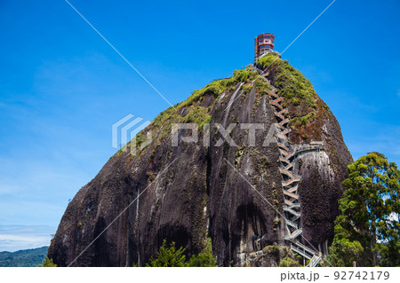 The famous Piedra del Penol a monolithic stone mountain located at the town of Guatape in the region of Antioquia in Colombia The famous Piedra del Penol a monolithic stone mountain located at the town of Guatape in the region of Antioquia in Colombia 92742179