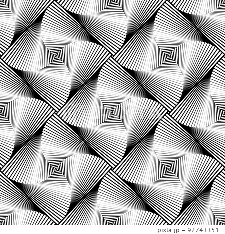 Abstract Seamless Checked Op Art Pattern. Linesのイラスト
