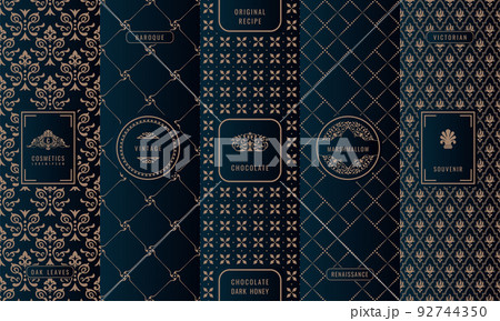 Vintage collection of design elements,labels,icon,frames, for logo,packaging,vector design of luxury products.for perfume,soap,wine, lotion Isolated 92744350