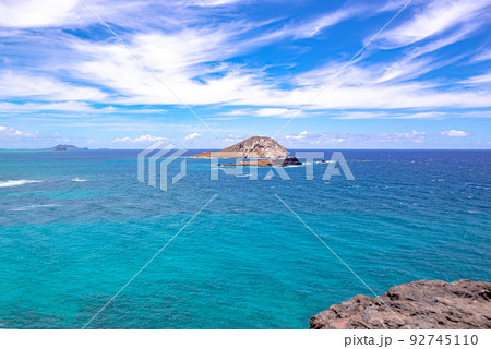 Makapuu Beach looking towards Waimanalo Bay on the Windward coast of Oahu, Hawaii. 92745110