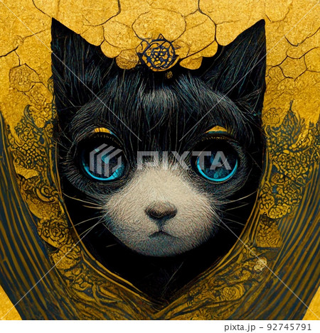Fantasy Magical Cat Artistic Abstract Cute のイラスト素材