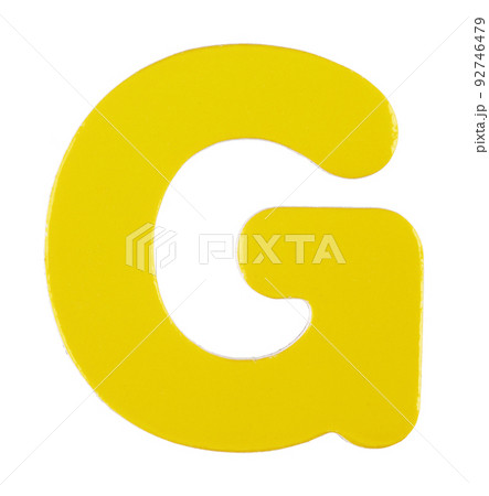 Upper case G magnetic letter on white with clipping path 92746479