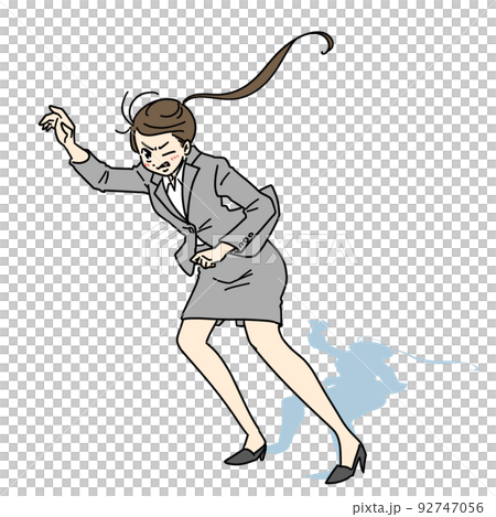 強風にも負けないビジネスパーソン 強風にも負けないビジネスパーソン 92747056