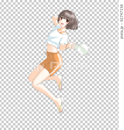 【自然髮色】運動夏裝的橘色bob女郎 92747156