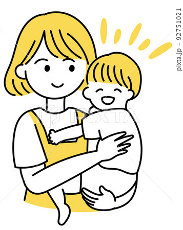 子どもを抱っこする保育士 子どもを抱っこする保育士 92751021