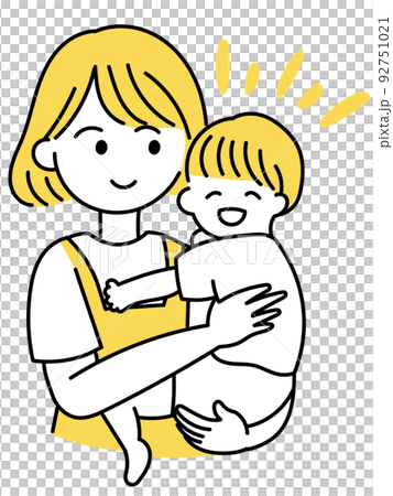 子どもを抱っこする保育士 子どもを抱っこする保育士 92751021