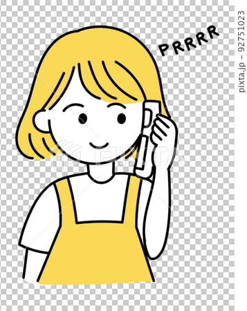 保育後に連絡を入れる保育士 保育後に連絡を入れる保育士 92751023