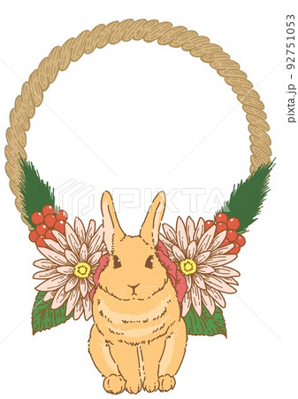 うさぎと正月飾り01 うさぎと正月飾り01 92751053