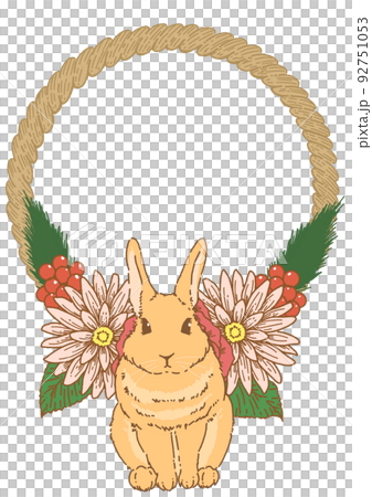 うさぎと正月飾り01 うさぎと正月飾り01 92751053