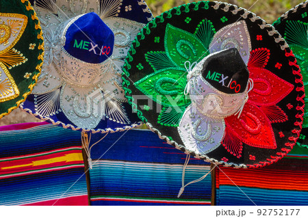 Colorful traditional mexican sombreros hats souvenirs, Cancun, Mexico Colorful traditional mexican sombreros hats souvenirs, Cancun, Mexico 92752177