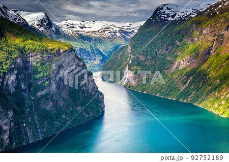 Gierangerfjord and Seven Sisters Waterfalls, Norway, Northern Europe 92752189