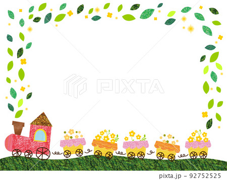 お花を運ぶ汽車のフレーム 92752525