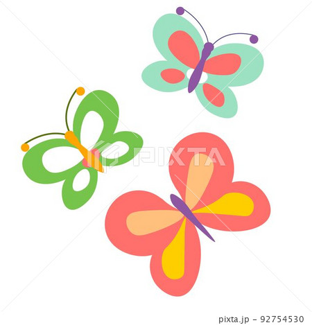 Butterflies with colorful wings, and antennas Butterflies with colorful wings, and antennas 92754530