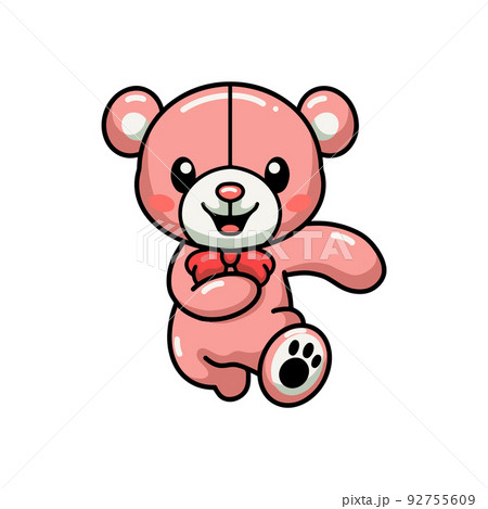 Cute teddy bear cartoon running Cute teddy bear cartoon running 92755609