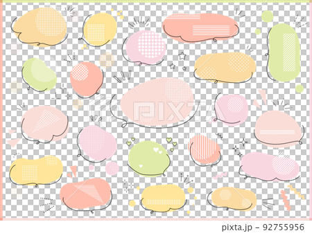手描きの吹き出しセット \ flat colour / 92755956