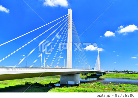 府中四谷橋/多摩川を日野市/下流側より望む(東京都日野市)【2022.7】 府中四谷橋/多摩川を日野市/下流側より望む(東京都日野市)【2022.7】 92756586