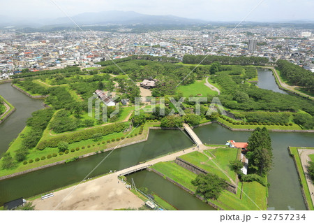 五稜郭タワーからの五稜郭公園の眺望 北海道函館市 五稜郭タワーからの五稜郭公園の眺望 北海道函館市 92757234