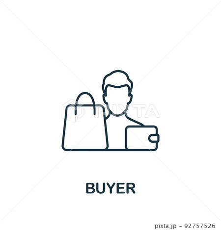 Buyer icon. Monochrome simple Business Management icon for templates, web design and infographics Buyer icon. Monochrome simple Business Management icon for templates, web design and infographics 92757526