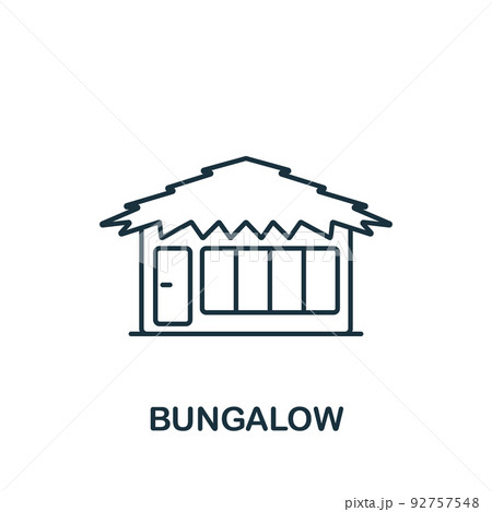 Bungalow icon. Monochrome simple icon for templates, web design and infographics 92757548