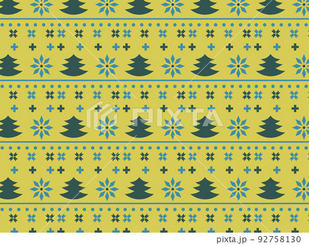 ノルディック柄のイラストパターン 92758130