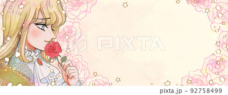 昭和の少女漫画風・美しい男装麗人王子さまバナー 92758499