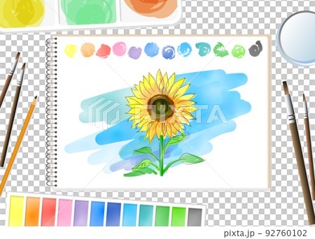 HimawariPainting (watercolor swatch material) HimawariPainting (watercolor swatch material) 92760102