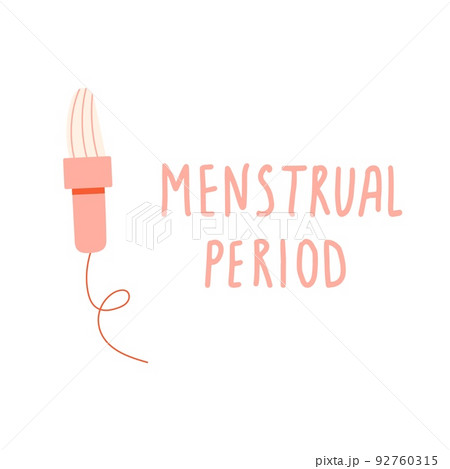 Female tampon, regular menstrual cycle concept. Women period, menstruation, premenstrual syndrome, uterus. Hand draw vector illustrations. Female tampon, regular menstrual cycle concept. Women period, menstruation, premenstrual syndrome, uterus. Hand draw vector illustrations. 92760315