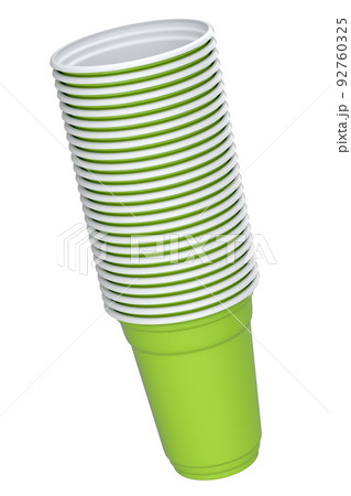 Set of pastic disposable party cup for juice, fresh, beer on white background. Set of pastic disposable party cup for juice, fresh, beer on white background. 92760325