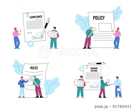 Company corporate culture and policies banner template flat vector illustration. 92760431