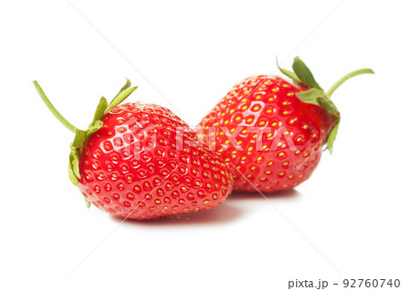 Red strawberry isolated on white background 92760740