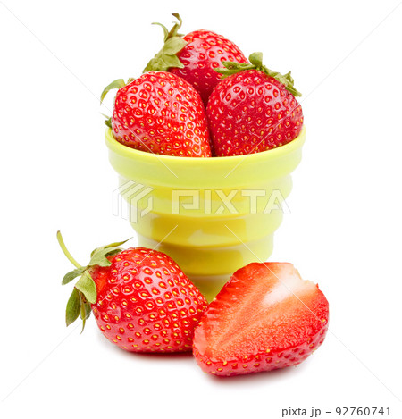 Red strawberry isolated on white background 92760741