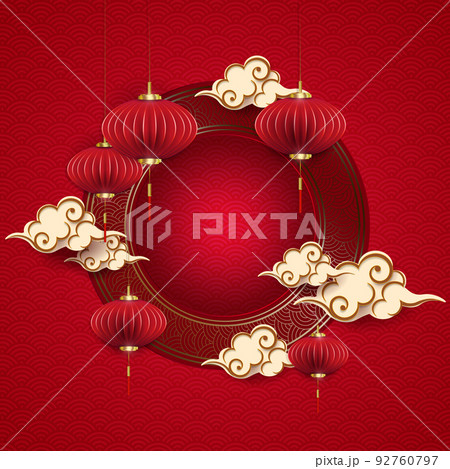 Textural postcard with golden round frame, - Stock Illustration  [92760797] - PIXTA