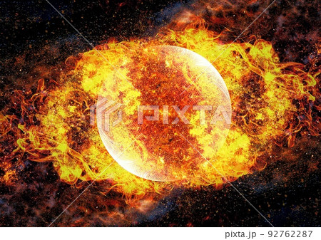爆発する火の玉のイラストのイラスト素材