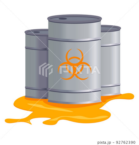Grey metal barrels with nuclear pollution. Biohazard, Radioactive, Toxic waste. Grey metal barrels with nuclear pollution. Biohazard, Radioactive, Toxic waste. 92762390