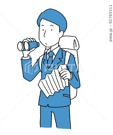 探索の旅をする男性会社員 92763311