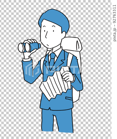 探索の旅をする男性会社員 92763311