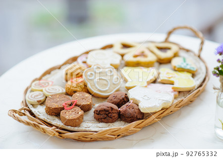 basket of cookies on the table 92765332