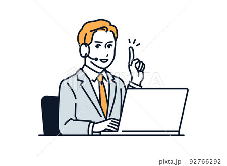 コールセンターの男性のベクターイラスト素材 92766292