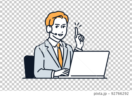 コールセンターの男性のベクターイラスト素材 92766292