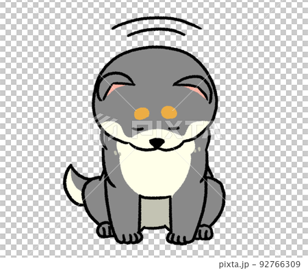 お辞儀してい黒い柴犬 お辞儀してい黒い柴犬 92766309