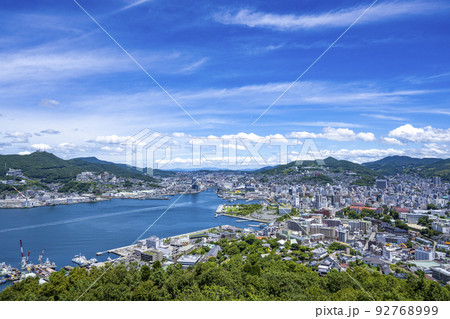 長崎県 長崎市の街並み 鍋冠山からの眺め 長崎県 長崎市の街並み 鍋冠山からの眺め 92768999