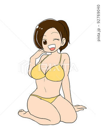 笑顔のビキニの女性のイラスト素材 [92769040] - PIXTA