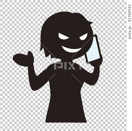 スマホで話す悪者の女 スマホで話す悪者の女 92769593