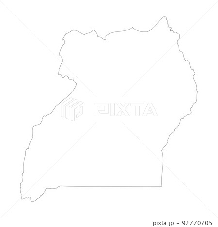 Uganda vector country map outline
