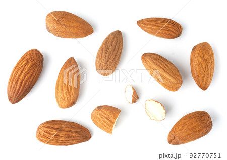Almond nut isolated on white background. 92770751