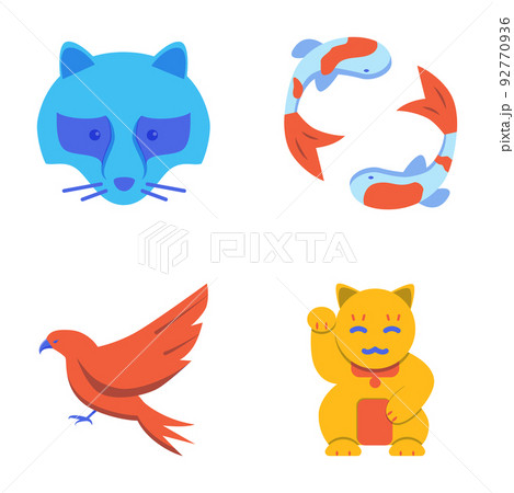 Japan traditional symbols icon set Japan traditional symbols icon set 92770936