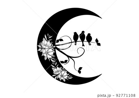 Crescent Moon SVG for Commercial Use, Moon SVG, Cut File, Celestial Png,  Half Moon Shape , Basic Shape, Instant Download, Clipart 