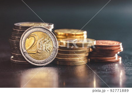 Stack of euro coins 92771889